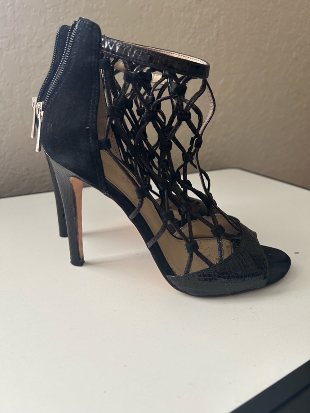Ivanka Trump Women’s Black Strappy High Heel Sandals